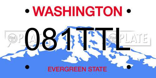 081TTL Washington License Plate