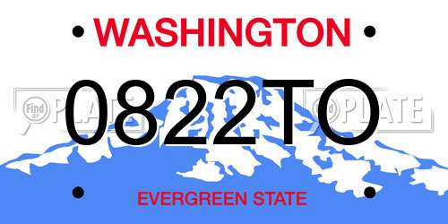 0822TO Washington License Plate