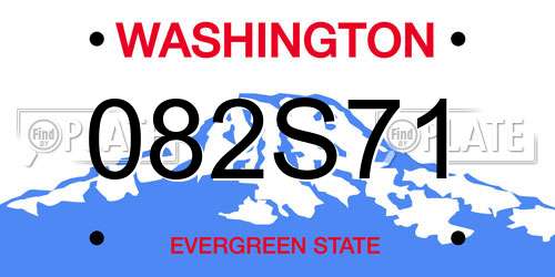 082S71 Washington License Plate
