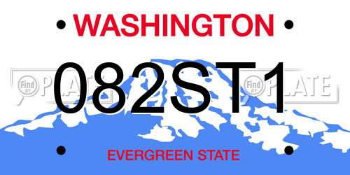082ST1 Washington License Plate