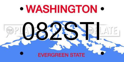 082STI Washington License Plate