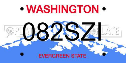 082SZI Washington License Plate