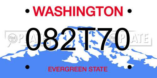 082T70 Washington License Plate