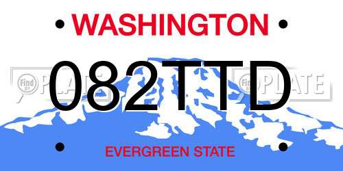 082TTD Washington License Plate
