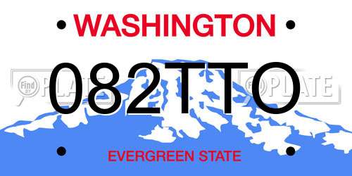 082TTO Washington License Plate