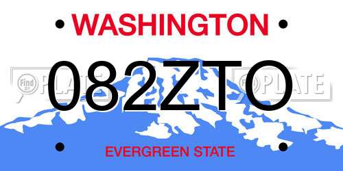 082ZTO Washington License Plate