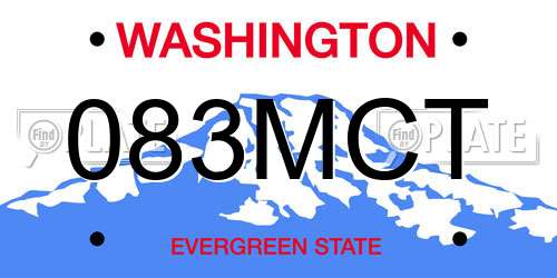 083MCT Washington License Plate