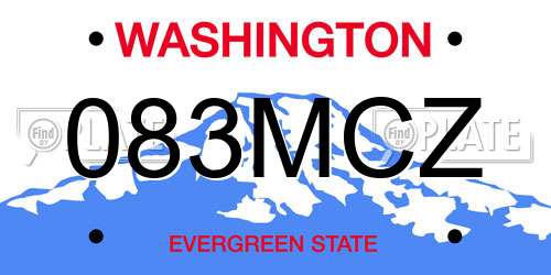 083MCZ Washington License Plate
