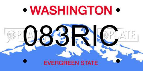 083RIC Washington License Plate