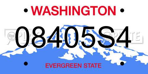 08405S4 Washington License Plate