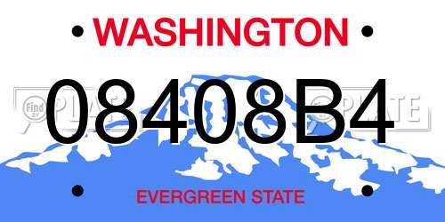 08408B4 Washington License Plate