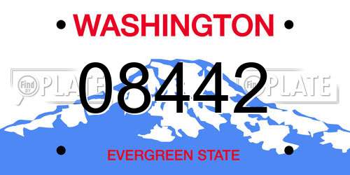 08442 Washington License Plate
