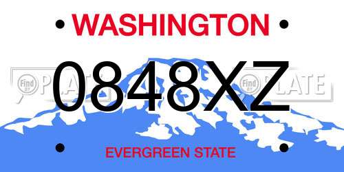0848XZ Washington License Plate