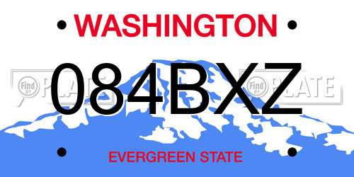 084BXZ Washington License Plate