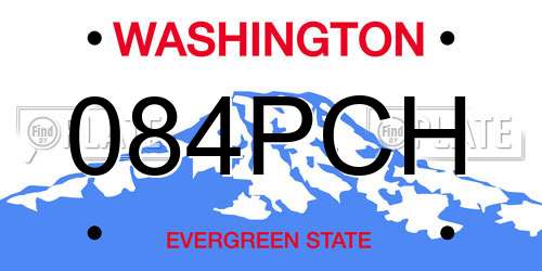 084PCH Washington License Plate