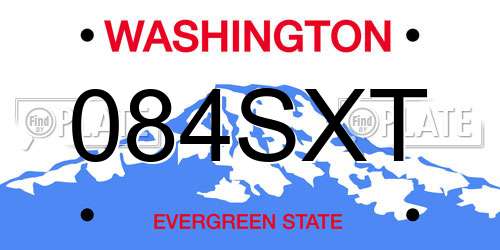 084SXT Washington License Plate