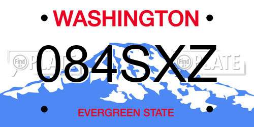 084SXZ Washington License Plate