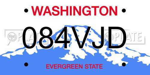 084VJD Washington License Plate
