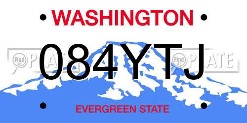 084YTJ Washington License Plate