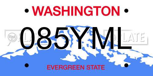 085YML Washington License Plate