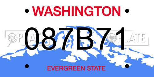087B71 Washington License Plate