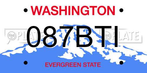 087BTI Washington License Plate