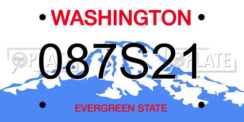 087S21 Washington License Plate