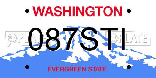 087STI Washington License Plate