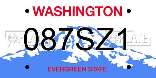 087SZ1 Washington License Plate