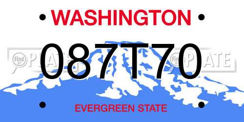 087T70 Washington License Plate
