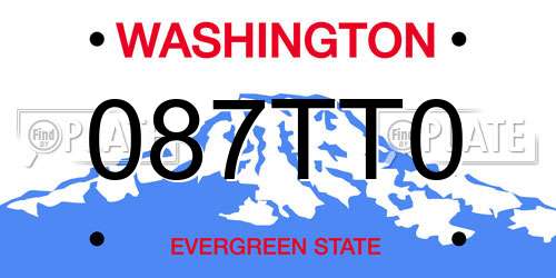 087TT0 Washington License Plate