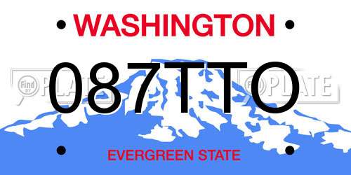 087TTO Washington License Plate