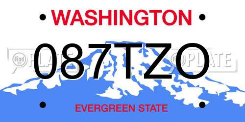 087TZO Washington License Plate