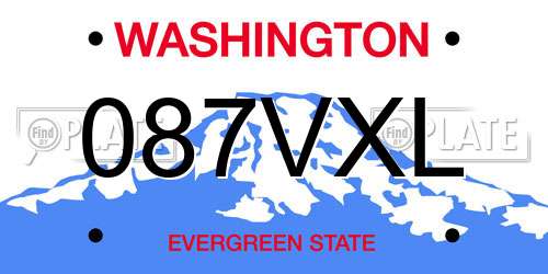 087VXL Washington License Plate