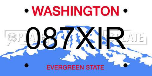 087XIR Washington License Plate