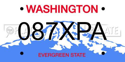 087XPA Washington License Plate