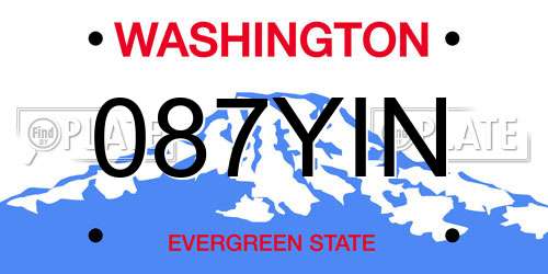 087YIN Washington License Plate