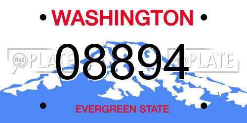 08894 Washington License Plate