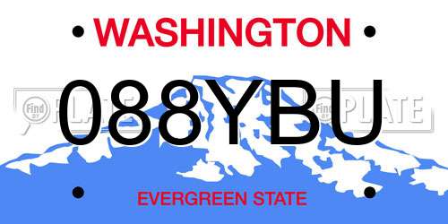 088YBU Washington License Plate