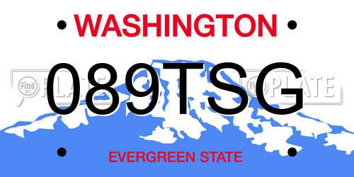 089TSG Washington License Plate