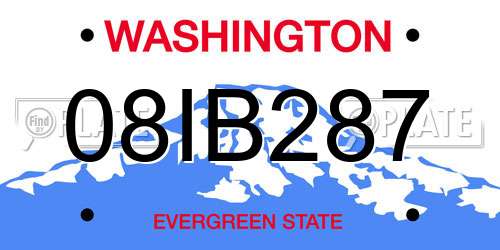 08IB287 Washington License Plate