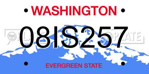08IS257 Washington License Plate