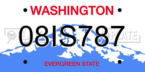 08IS787 Washington License Plate