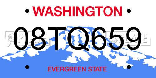 08TQ659 Washington License Plate