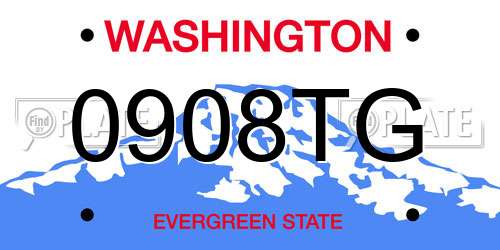 0908TG Washington License Plate