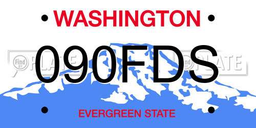090FDS Washington License Plate