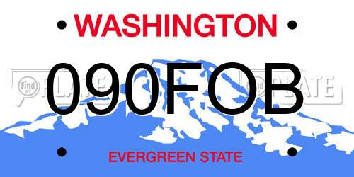 090FOB Washington License Plate