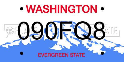 090FQ8 Washington License Plate