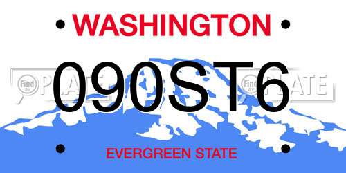 090ST6 Washington License Plate