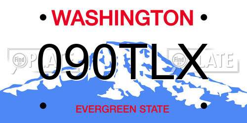 090TLX Washington License Plate